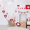 NUOBESTY 40pcs Glitter Heart Swirl Hanging Decoration, 3D Heart Shape Ornament Love Hanging Cutouts Valentines Banner Heart Garland Streamers