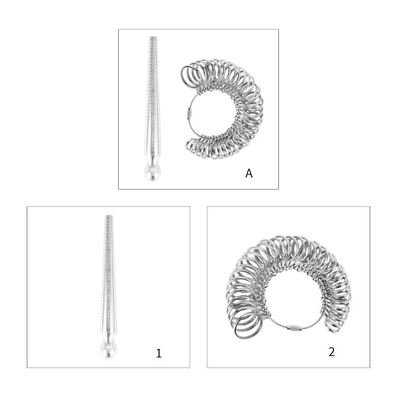 Ringgrößenmesser Messwerkzeug Set mit Ringstock Größe 1-35 Metall Ringgrößen-Kit & Ringgrößenversteller für lockere Ringe