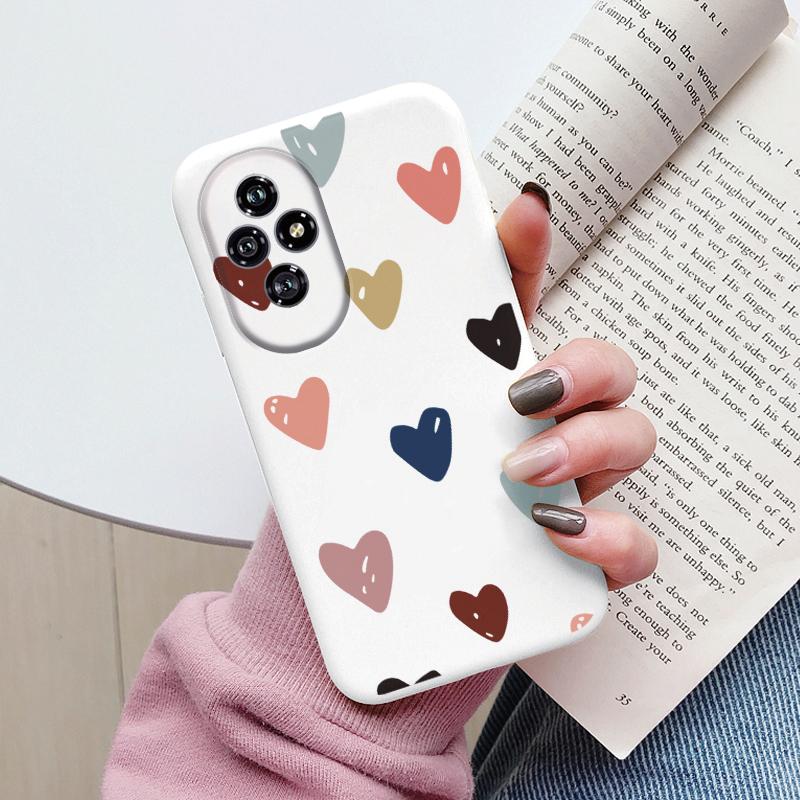Beautiful Flowers For Honor 200 Case Cute Heart Leopard Print Cover Soft Silicone Matte Protective Funda For Honor 400 Lite Pro