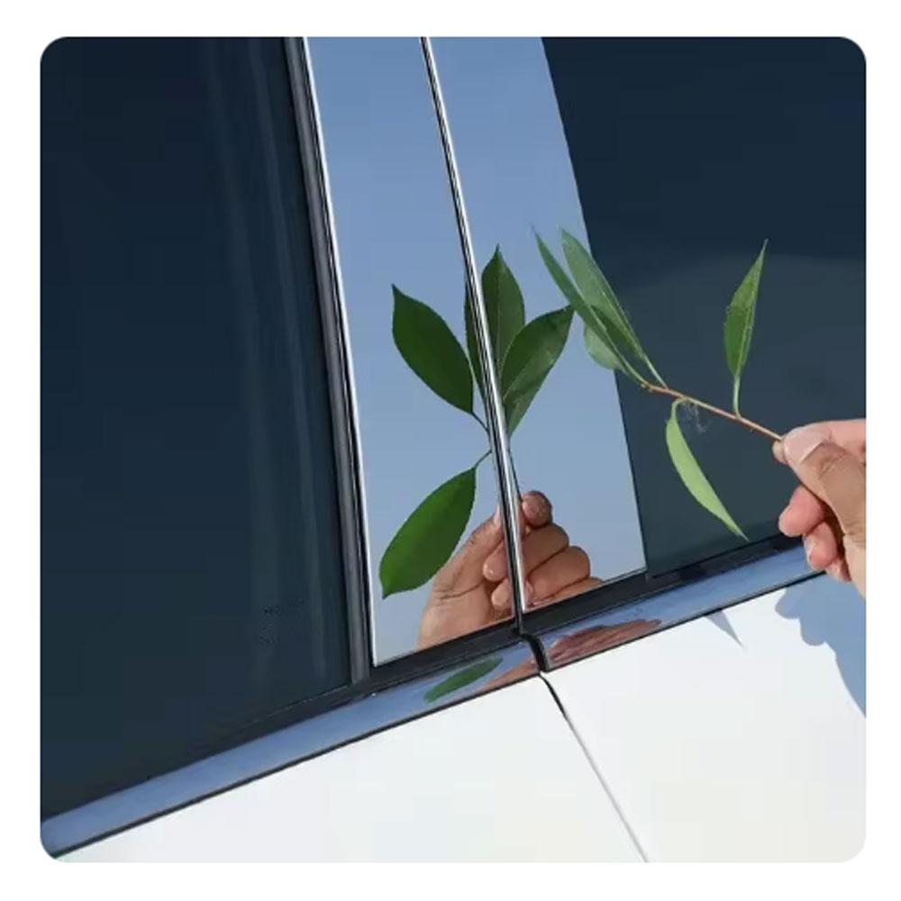 Car Door Window Trim Cover for Subaru Forester SK ~2024 Carbon Fiber Black Chrome Sticker Pillar Posts Decal Accessorie