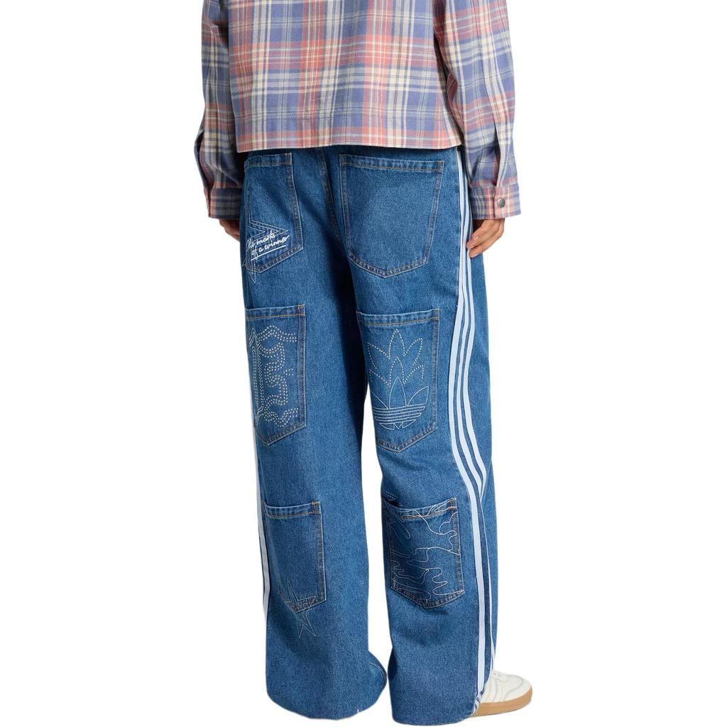 adidas Originals FW25 Baggy GFX Denim Mode Jeans Damen Unterteile KC6278