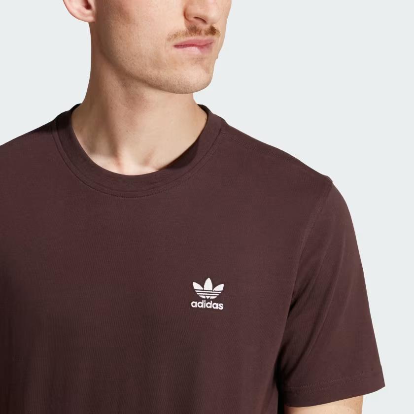 Adidas Originals Trefoil Essentials Pullover Comfortable Logo Print Short Sleeve T-Shirt Men Tops Shadow-Brown IZ2100