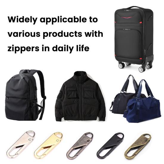 Detachable Zipper Pull Replacement Zipper Pull Tab Quick Attach Remove Zipper Pull for Backpacks Jackets Boots Luggage Clothing Purse