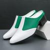 Fashion New Men's Half Slippers Mixed Colors Loafers Male Casual Mules Moccasins Breathable Height-increasing Shoes Zapatos