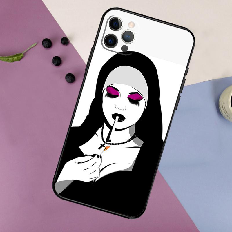 Sister Style Nun Sexy Girl Phone Case For iPhone 16 15 14 13 11 12 17 Pro Max Mini 15 16 Plus 16e 17 Air Bumper Cover