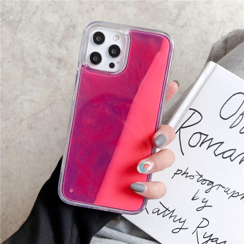 Светящийся чехол-переливашка с однотонным цветом для iPhone 17 Pro Max - Модель с полной защитой 17 Pro Max/18 Pro Max gray