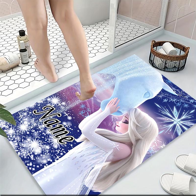 Custom Name Elsa's Magical Frost Carpet Rug Customizable Soft Washable Anti-Slip Home Living Room Sofa Mats Personalized Rug. 0909278