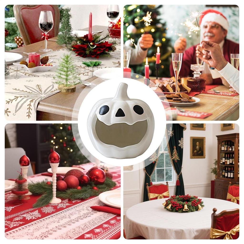 Candlestick Holders Halloween Pumpkin Candlestick Ceramic Candle Holder Desktop Atmosphere Ornament For Mantel Bathroom Living