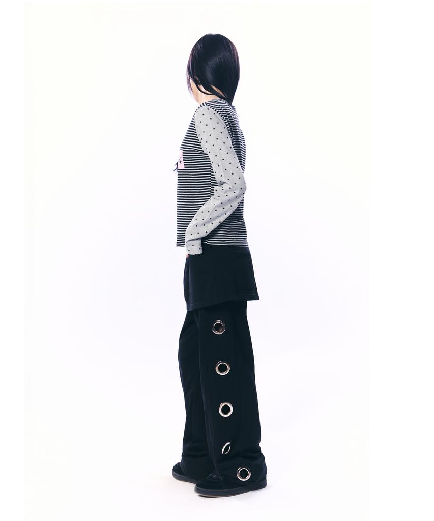 SETUP-EXE Mixed Pattern Top / Gray