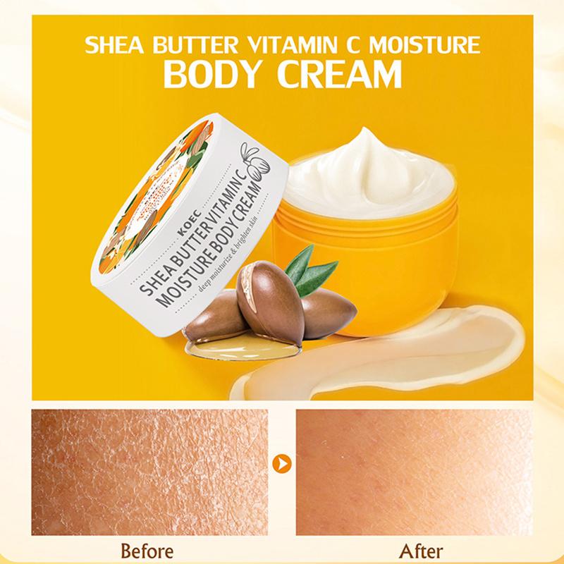 Tief feuchtigkeitsspendende und nährende Sheabutter-Vitamin-C-Feuchtigkeits-Körpercreme 200 g für die Körperhaut
