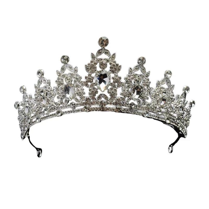 High-End Crown Headgear Princess Children'S Light Luxury Crystal Crown Birthday Gift Girls Stage Performance Crown Hair Accessories