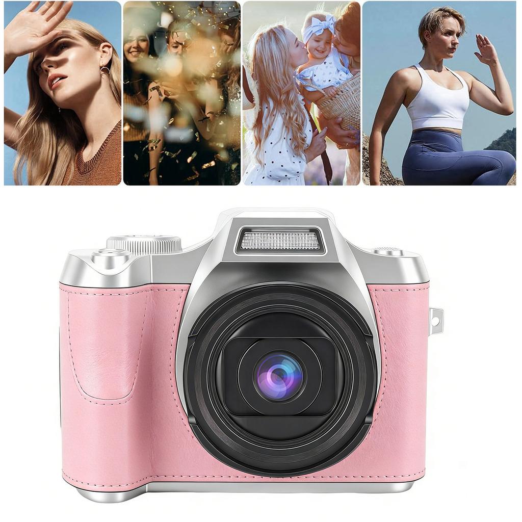 Digital Camera 1080P 48MP 2.4 Inch Screen 18x Zoom Autofocus Camera with Fill Light Keychain for Portrait Landscape