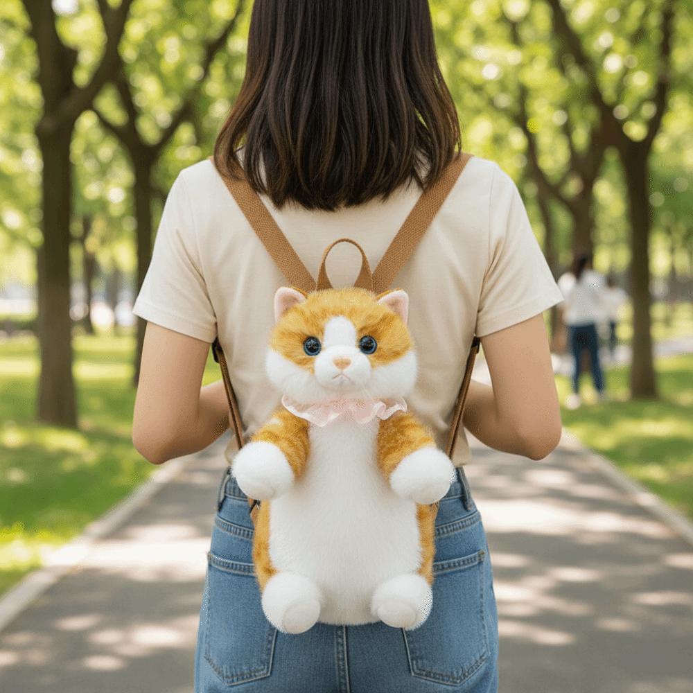 Fluffy Simulated Puppet Daypack Soft Stuffed Animals Plush School Bag  Travel Storage