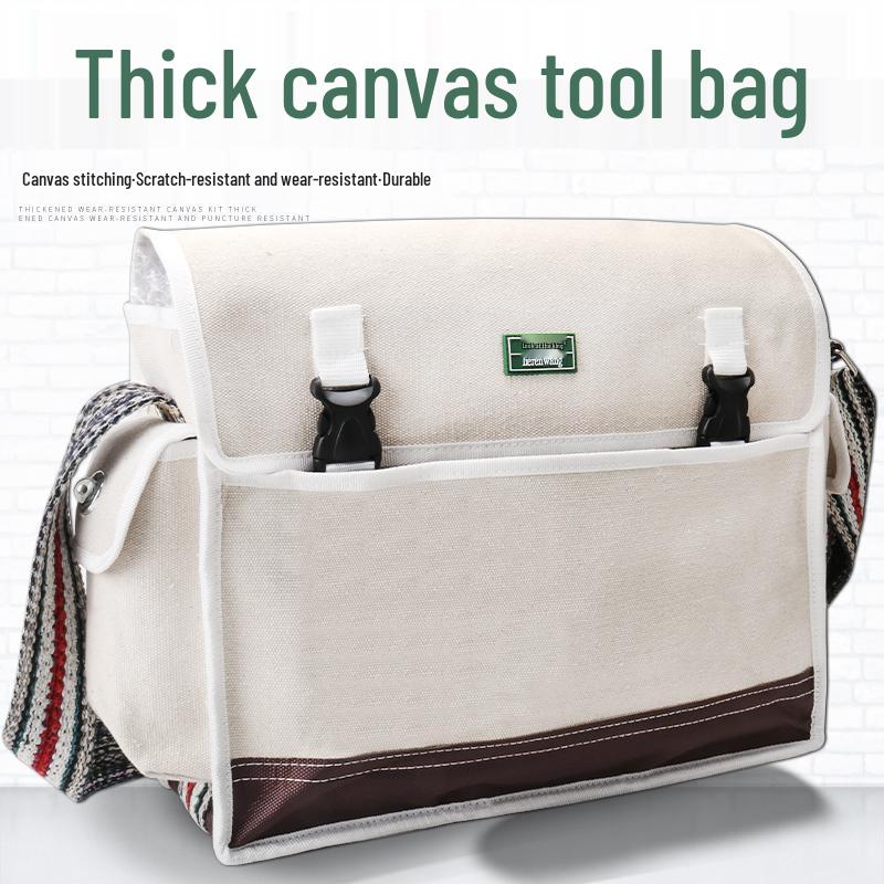 Multifunctional Electrician Canvas Tool Bag - Wear-resistant, Thickened, Shoulder/Crossbody