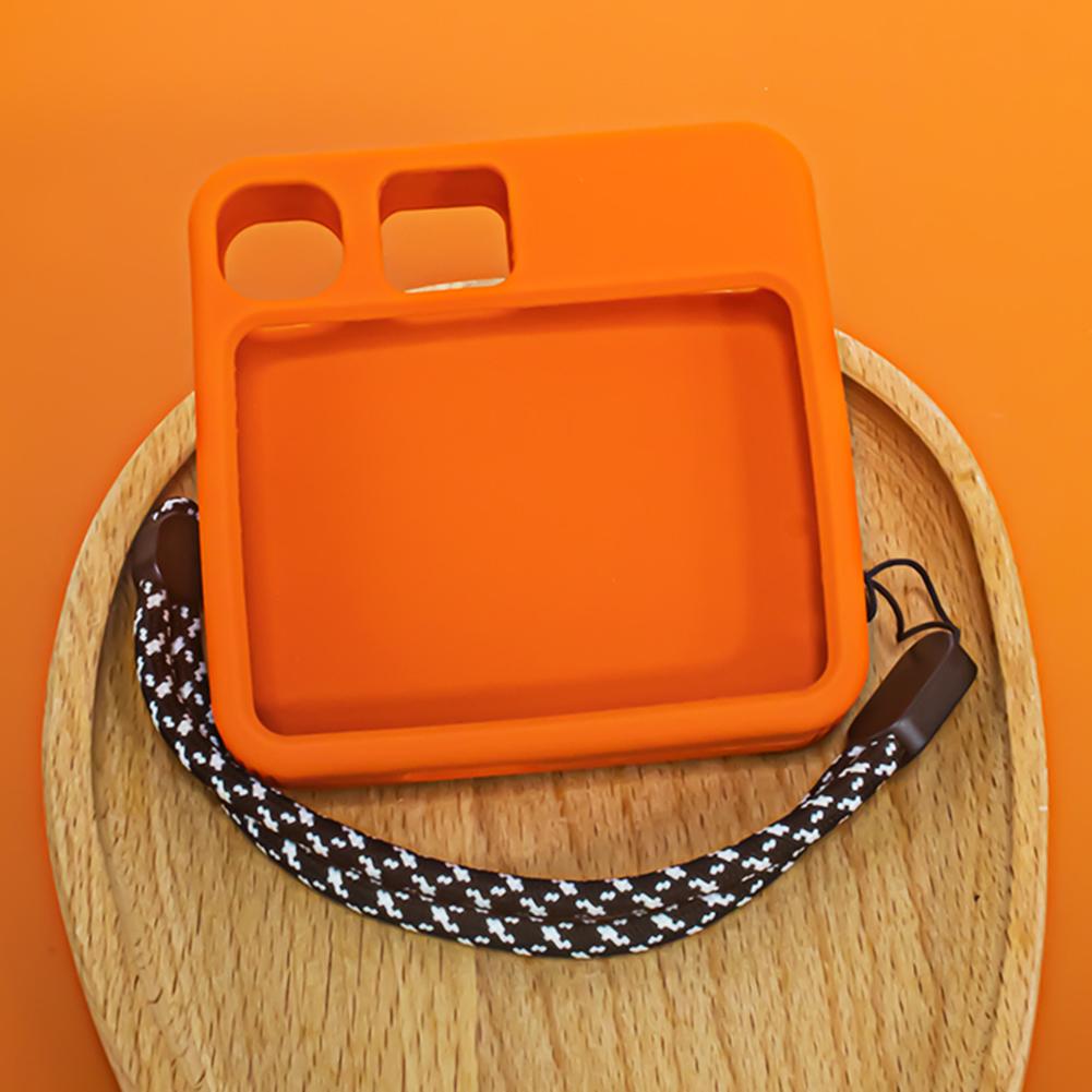 Silicone Protective Case Anti-Scratch Case Cover Anti-Drop Protective Cover Kit with Lanyard Pocket Case for Rabbit R1 AI Device