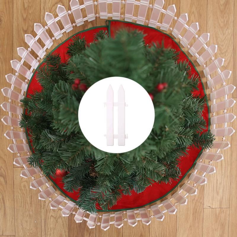 Durable White Plastic Fence For Christmas Tree Decoration And Garden Holiday Display
