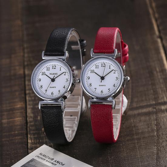 Simple Women Small Round Dial Arabic Numbers Analog Quartz Wrist Watch Gift