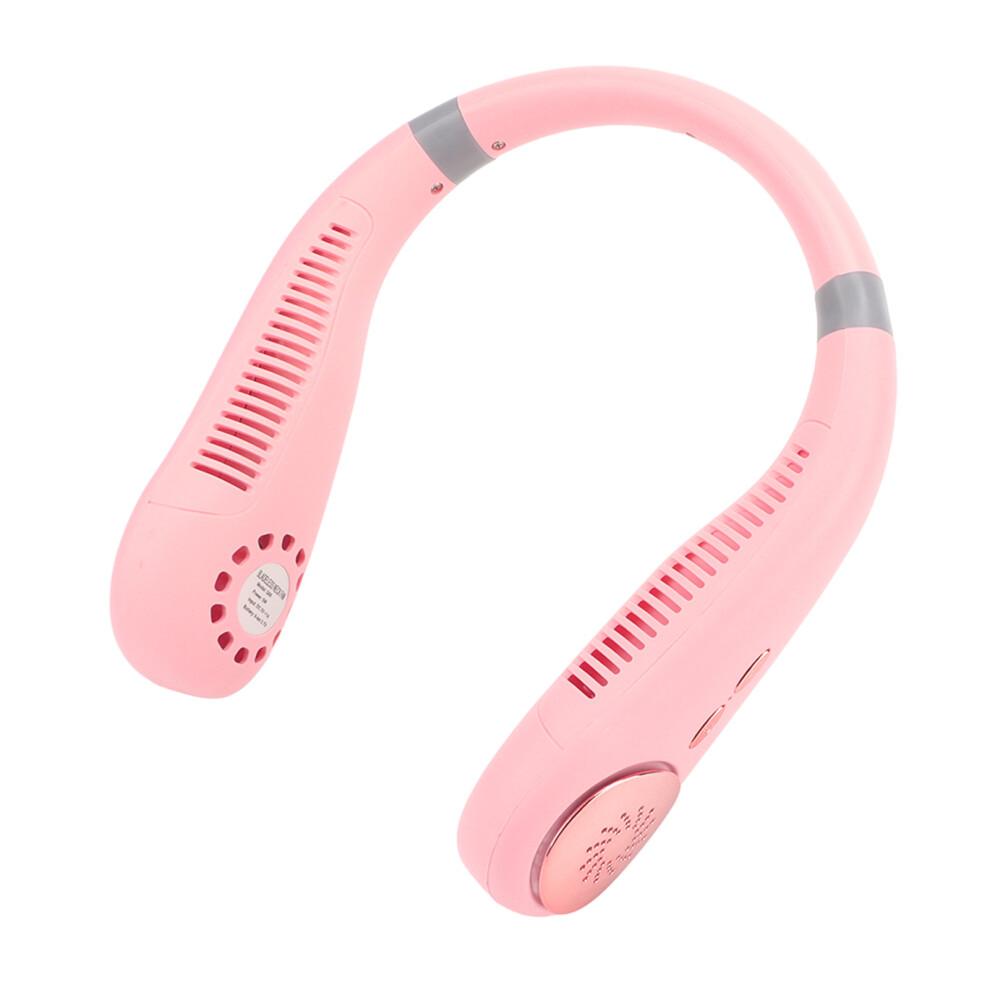 Silent & Portable Bladeless Neck Fan, Rechargeable & Efficient, for Men & Women, Perfect for Hot Weather Activities (Pink)