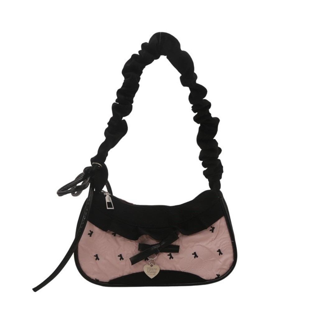 

Leisure Bow Shoulder Bag Korean Style Crossbody Bag Vintage Underarm Handbag Girl чёрный
