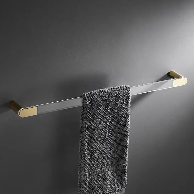 

58cm Gold Bathroom Towel Rod No-drill Towel Rack Wall-mounted Towel Hanger Towel Bar Storage Rail Shelf Bathroom Accessories