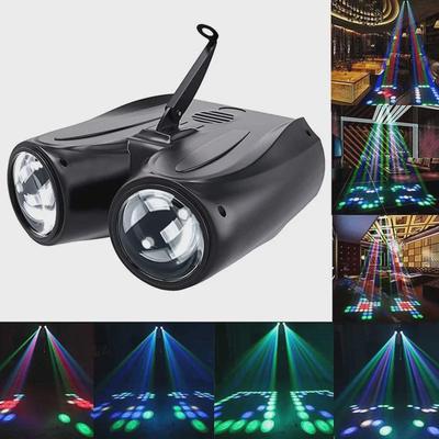 LED-Doppelkopf-DJ-Bühnenlicht mit RGBW-Mustern und Sprachsteuerung