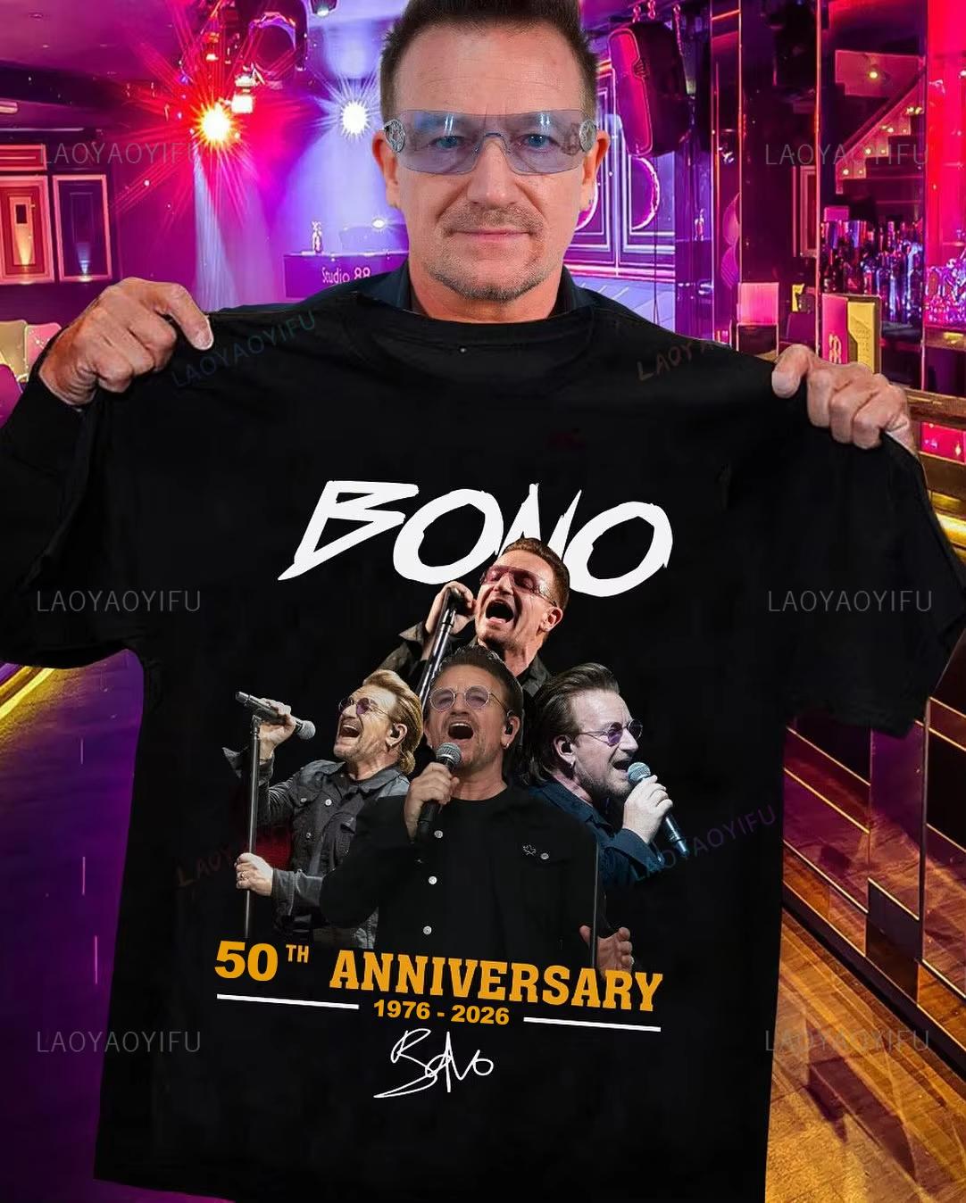 ZheXiong TEE 2026 Nieuwe U2 Band 50ste Verjaardag Patroon Hoge Kwaliteit Comfortabel Casual Print Heren T-shirt 4XL