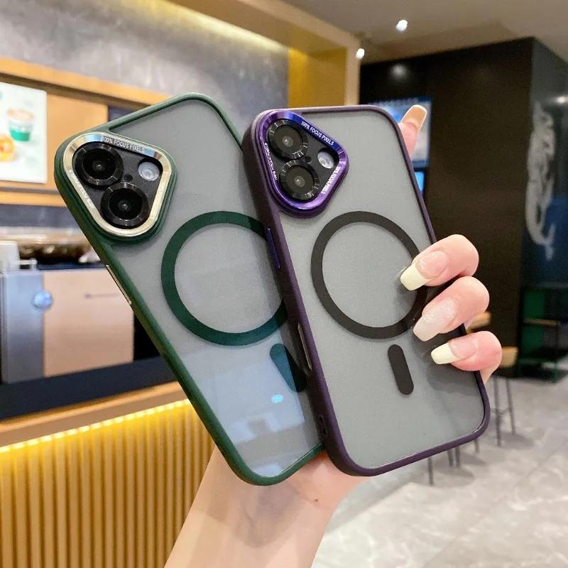 Metal Lens Shockproof Armor For Magsafe Magnetic Phone Case For IPhone 11 15 14 Plus 13 12 16 17Pro Max Wireless Charging Cover
