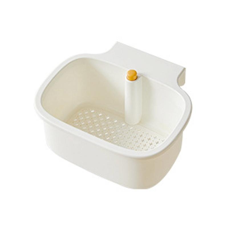 

Space Efficient Sink Strainer Press Dumping Drain Basket Compacts Kitchen Storage Tray Plastic Food Catchers Organizers білий