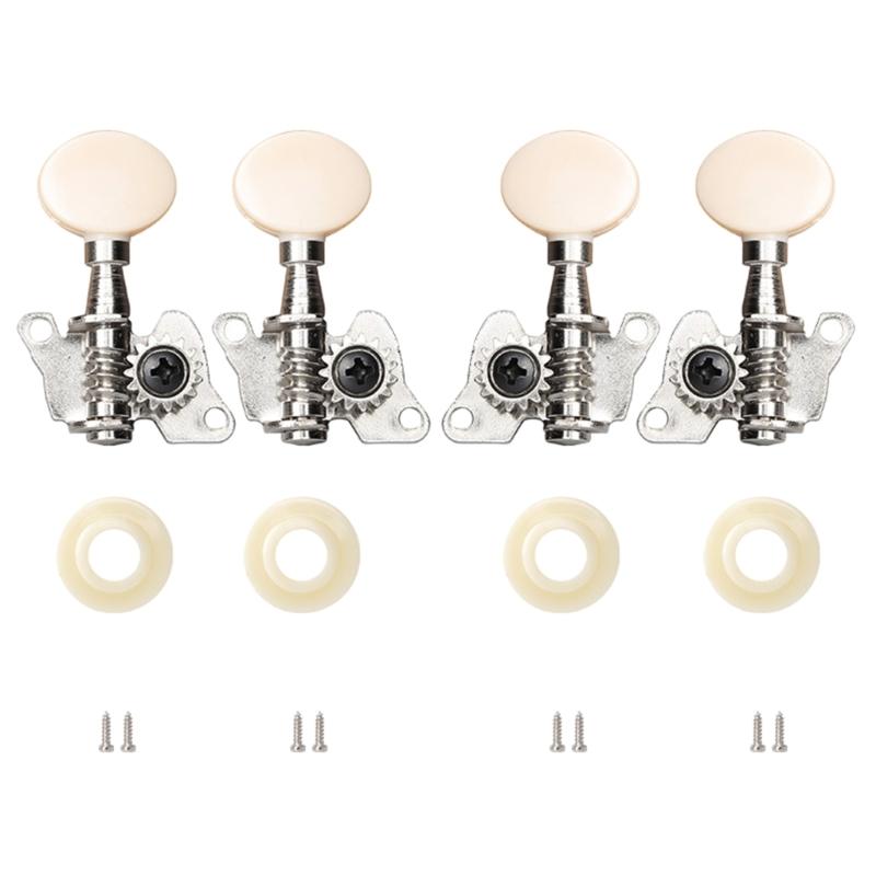 

Classical Style Ukulele Tuning Pegs Machine Heads Replacement 2L + 2R Tuners with Mouting Screws Easy to Install белый