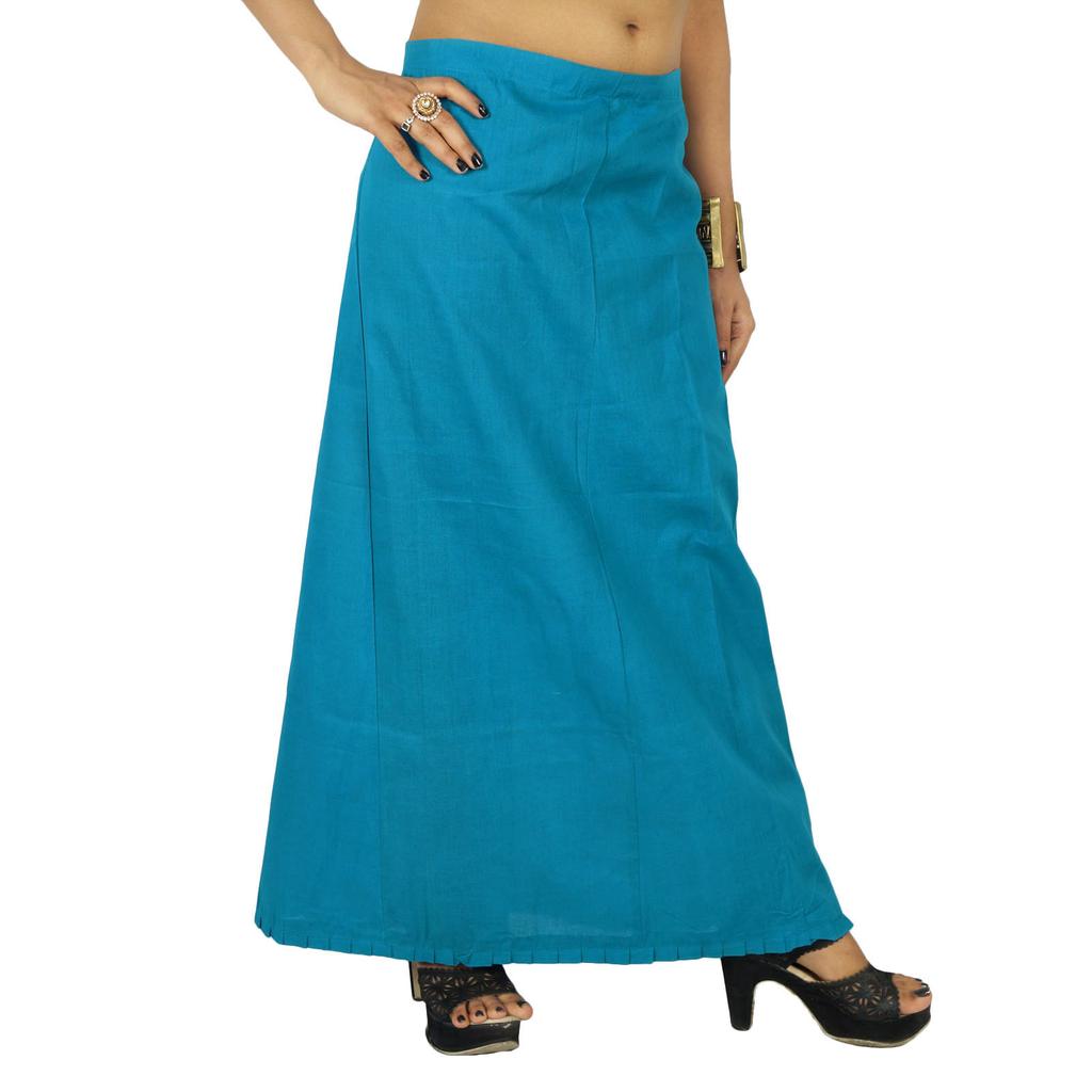 Solid Bollywood Cotton Inskirt Stitched Indian Petticoat Lining For Sari