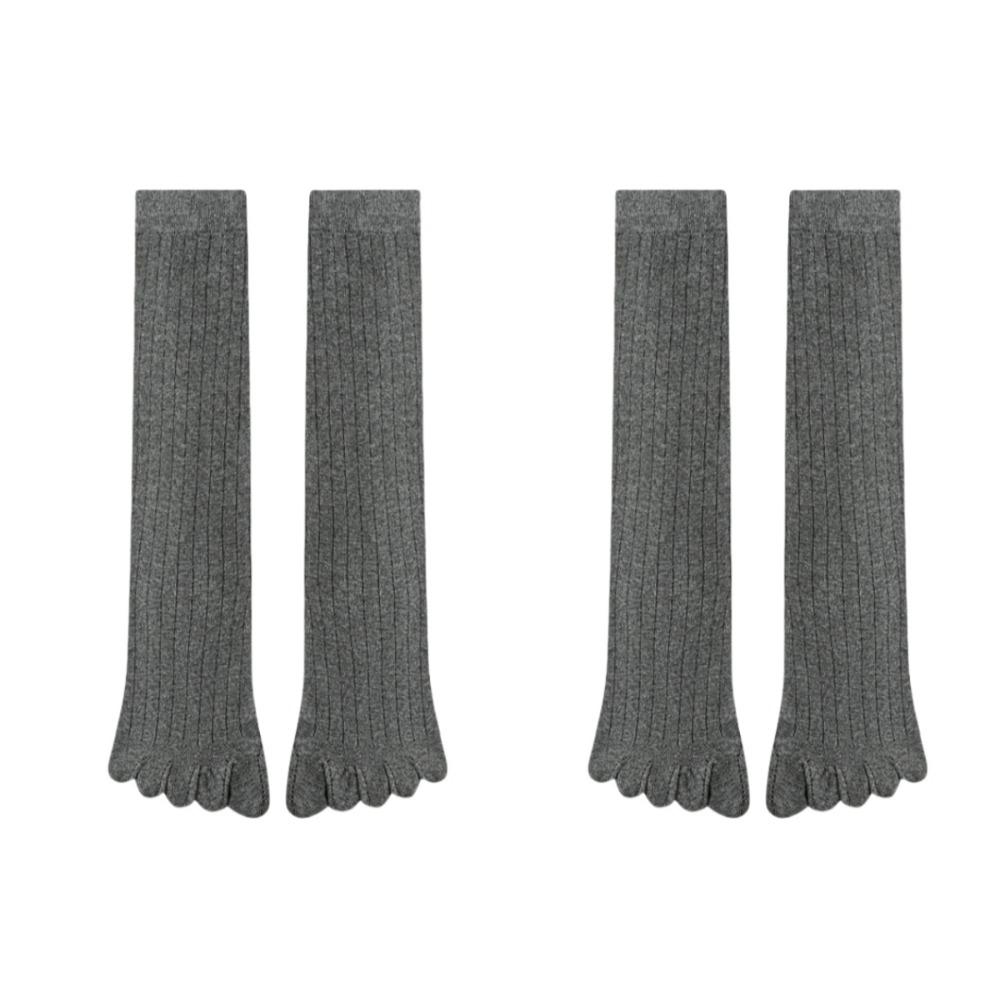 

2 пары однотонных носков с пятью пальцами, хлопковые носки средней длины, мужские простые носки с пятью пальцами, мужские 2 Pairs темно-серого