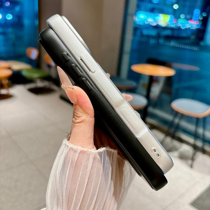 For Magsafe Magnetic Luxury Folding Stand Matte Phone Case For iPhone Air 17 16 E 15 14 Plus 13 12 17 Pro Max Lens Protect Cover