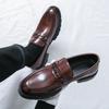 Fashion Autumn Winter Texture Simple Men Comfortable Non-slip Men's Metal Buckle Design Vintage Advanced Leisure Business Loafer Shoes