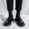 Muži Podnikání Ležérní Lakované Kožené Boty Pánské Harajuku Korejské Streetwear Vintage Svatební šaty Kožené Boty