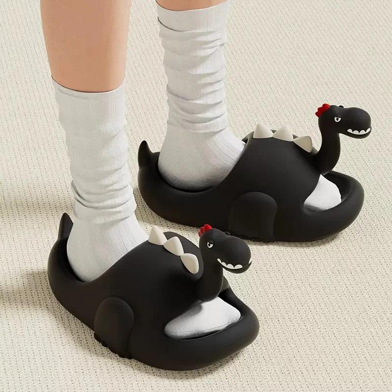 Funny Dinosaur Slippers Women Summer Shoes Casual Comfort Cartoon Slipper Sandals Ladies Home Slides EVA Flip Flops New 2024