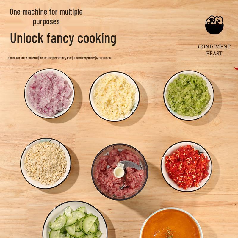 Multifunctional Meat Grinder & Chopper: Household Mincing, Garlic Press, Baby Food Maker, Cooking, Cutting, Mixing Tool.