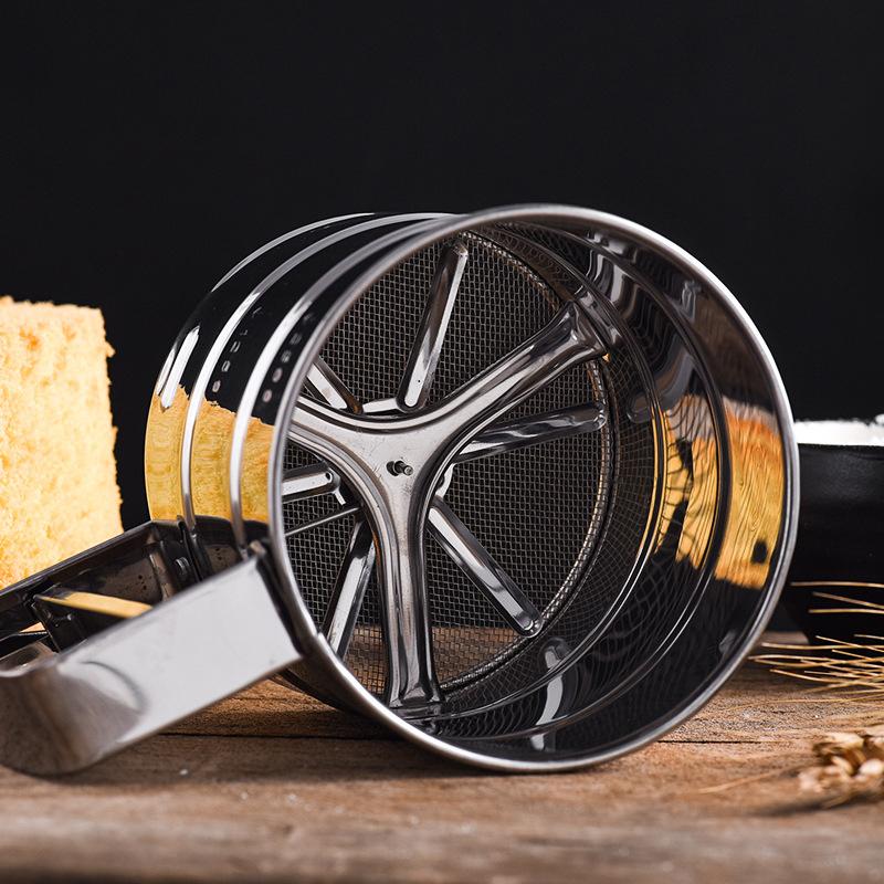 Edelstahl Mehlsieb Tasse Hohe Qualität Handgehaltenes Mehlsiebwerkzeug Pulversieb Maschenweite Backen Gebäckwerkzeuge Küchenhelfer