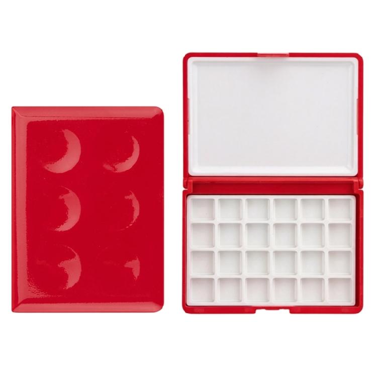 Portable Watercolor Paint Holder Tray with Leakproof Lid 24 Wells Paint Storage Box For Oil Acrylic Watercolor Pigments