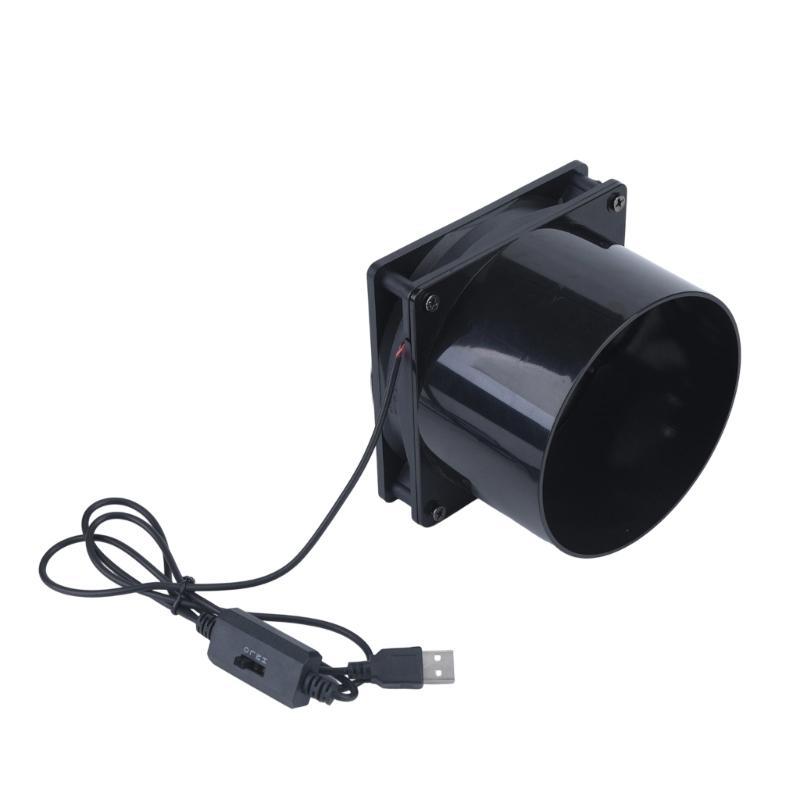 Three Speed USB Ventilation Fan, Compact Inline Exhaust Airflows for Bathroom Kitchen 3D Printer Enclosures and Greenhouse