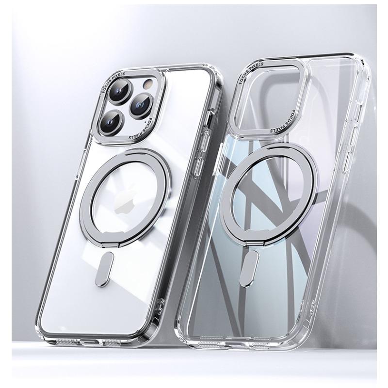 Für Apple 15ProMax Drehbarer Drehpunkt Handyhülle 15Plus Kabelloser Magnetischer Saugständer für IPhone14