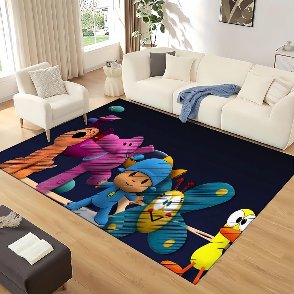 3D Fun P-Pocoyo Elly Pato Cartoon Carpet Rug for Home Living Room Bedroom Sofa Doormat Decor,kids Play Non-slip Floor Mat Gift