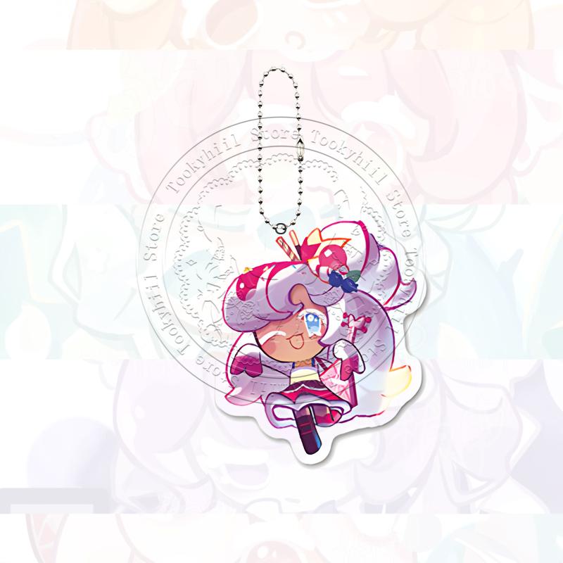 Cookie Run Kingdom Keychain Game Cartoon Coffee Kawaii Student Milk Chocolate Figure Bag Decorate Forester Pendant Birthday Gift
