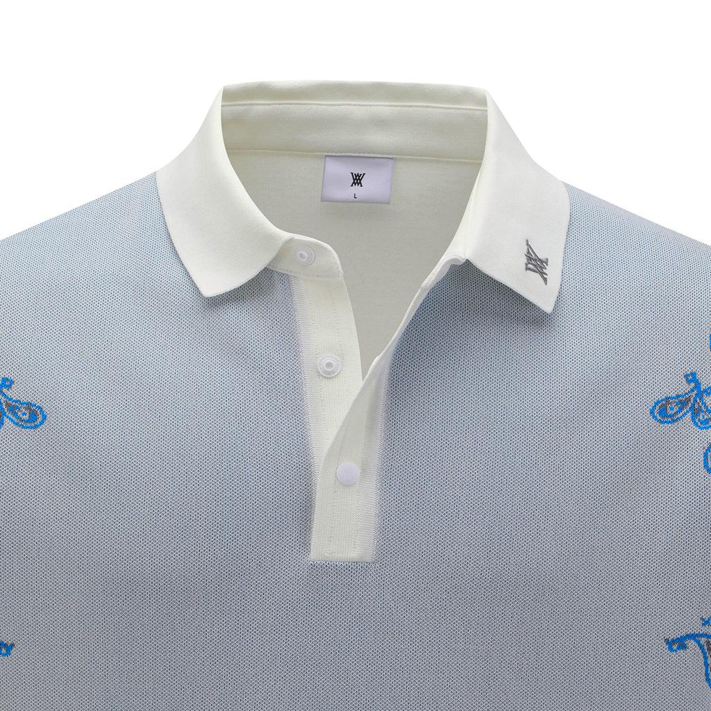 Anew Golf Men Paisley Short Sleeve Sweater_Wh