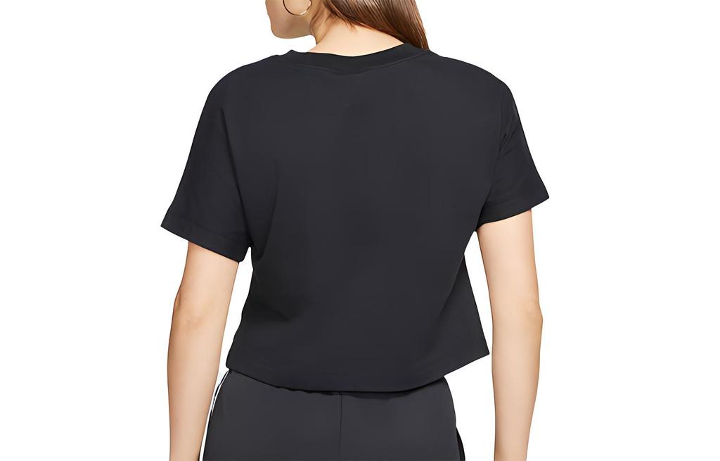 Nike Crop Tops Women's Black Crew Neck Moderate DB3873-010