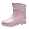 Rain Shoes Short Tube Women's Thick-soled Waterproof Shoes Non-slip Outdoor Rain Boots Work Rubber Shoes Warm Water Boots Women's Fashion