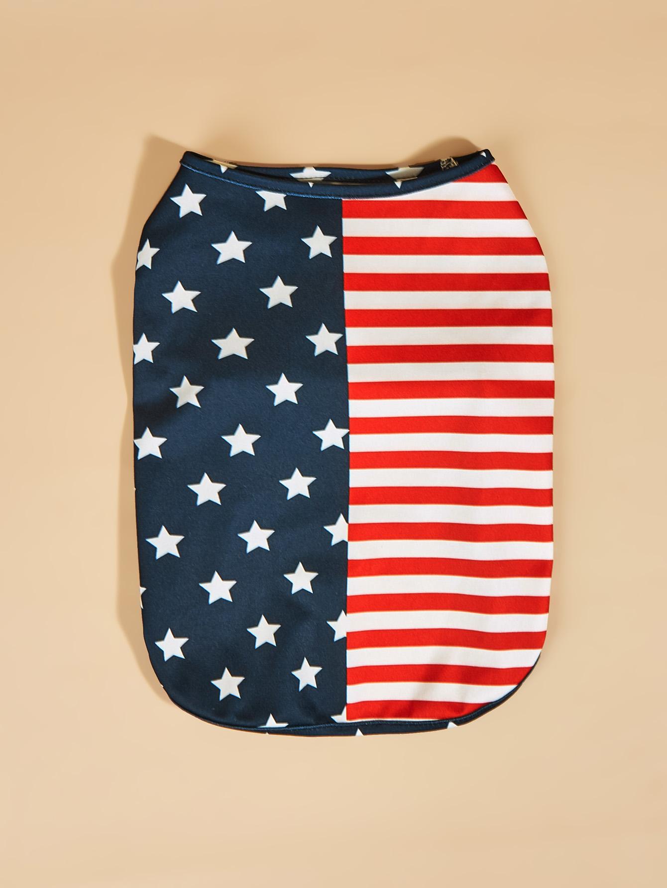 

4th of July Dog Dress, Cute Dog Girl Clothes Memorial Day Dog Outfits Patriotic Independence Day Dog Vest Doggie T-Shirt Pet Cat XS（old） синій