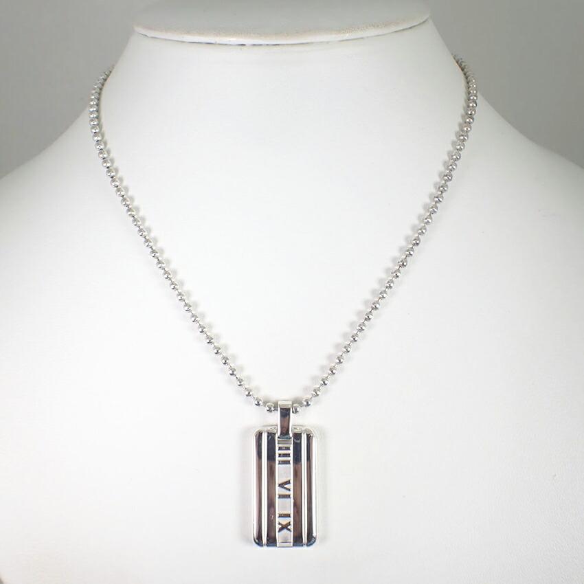 [Used] TIFFANY/Tiffany 925 Atlas Bar Pendant/Necklace/j87-3
