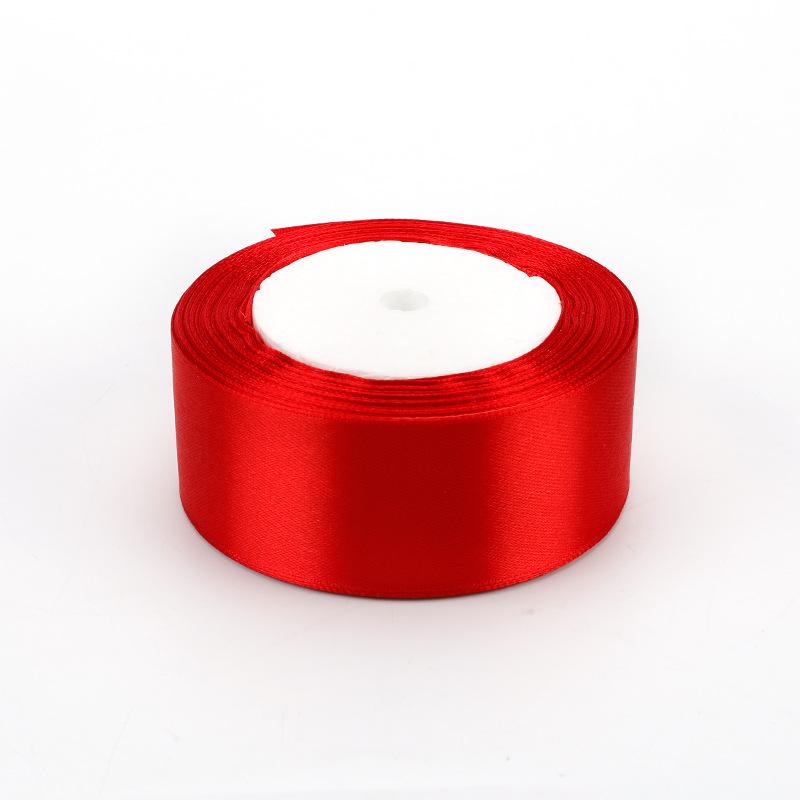 Handmade Bright Red Silk Ribbon for Wedding, Packaging, Cake Decoration, and Car Streamer.