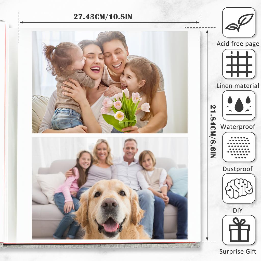 40 Seiten Große Fotoalben Selbstklebendes Scrapbook-Papier DIY Scrapbooking-Album für Hochzeits-Jubiläumsgeschenke Erinnerungsbücher