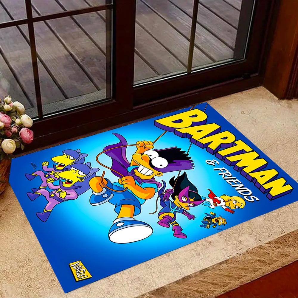 Simpsons Family Adventure Themed Anti-Slip Rugs - Polyester Home Decor, Suitable for Bedrooms, Living Rooms, Doorways, Studios, and Decorations